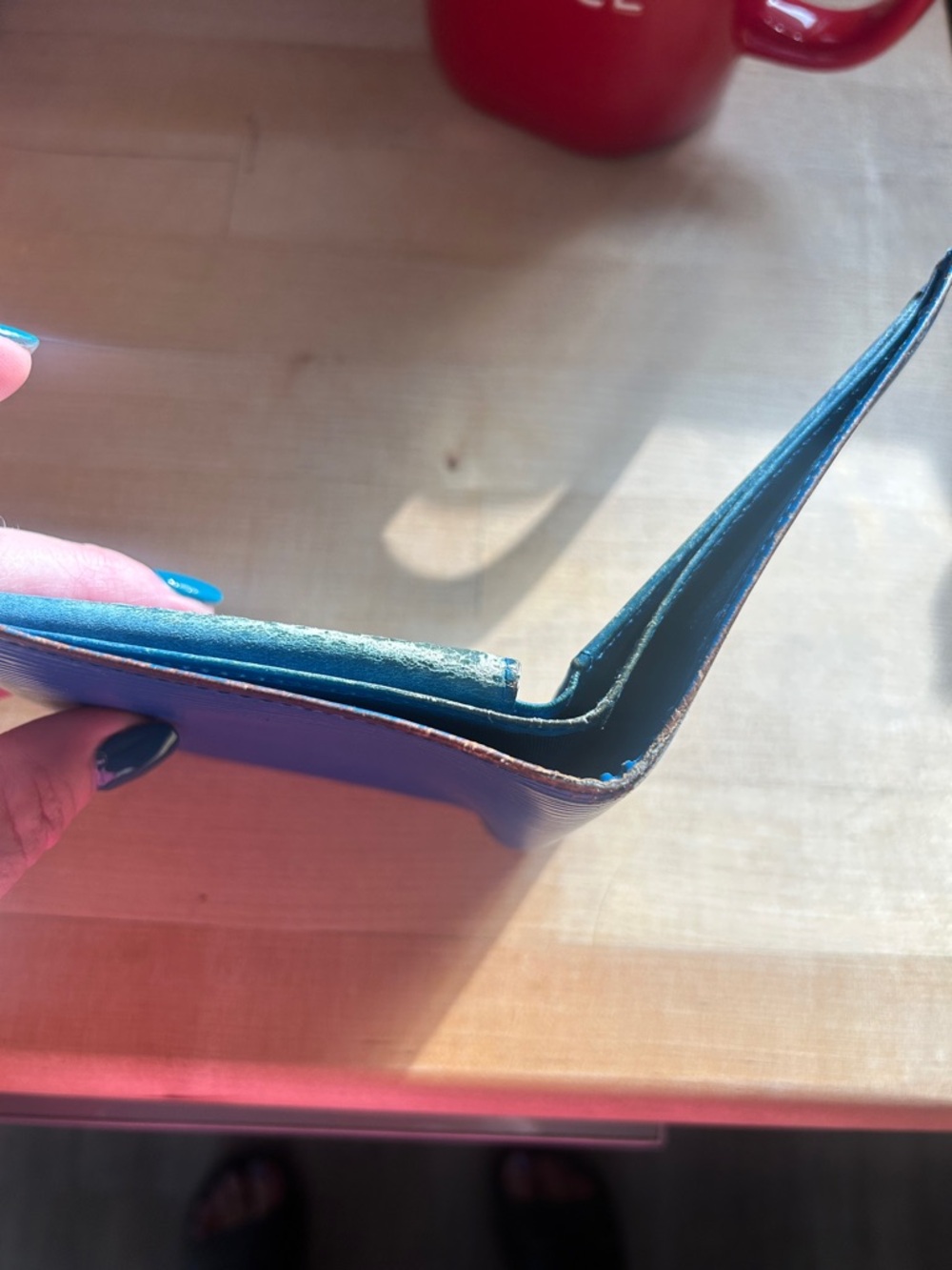 Louis Vuitton Blue Epi Leather Bifold Wallet with Embossed LV PROJECT ITEM - Picture 9 of 10
